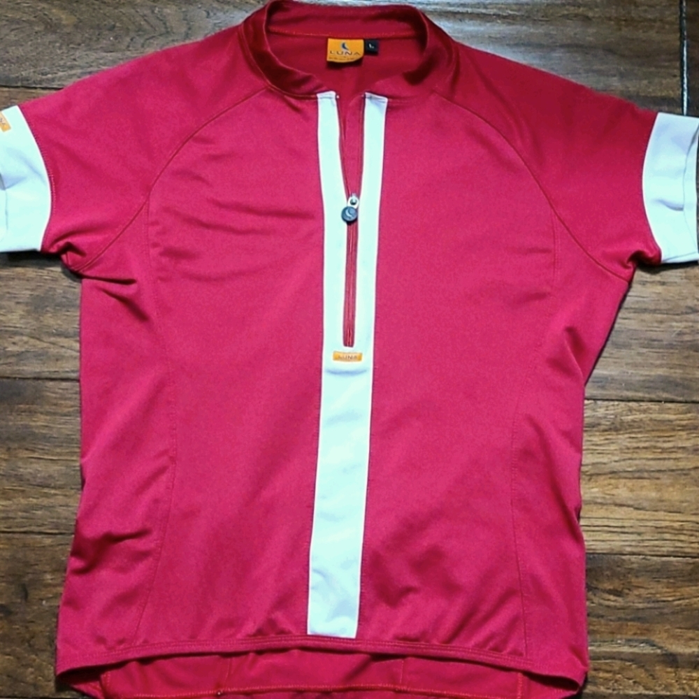 Luna red and white jersey, size med